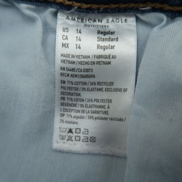 American Eagle Jeans Women's Size 14R Blue Super High-Rise Jegging 29" Inseam - Picture 9 of 16